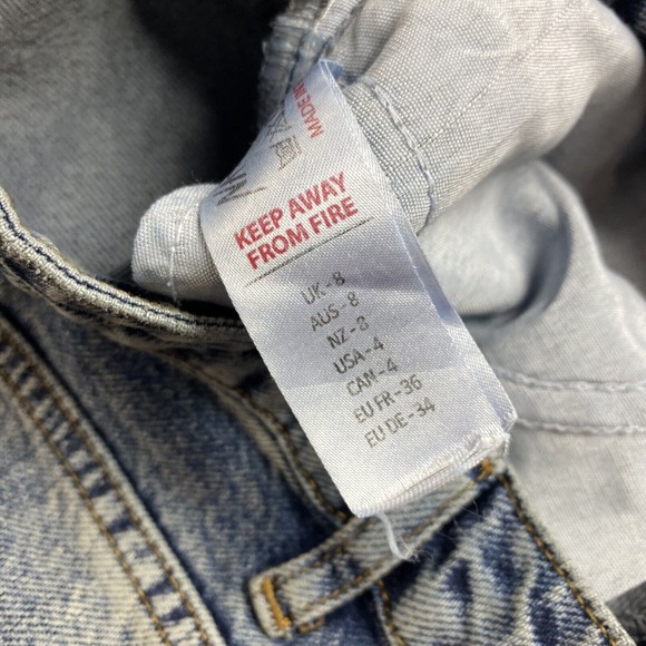 Nasty Gal Womens High Rise Destroyed Mom Jeans US 4 Medium Wash Distressed - Picture 6 of 9